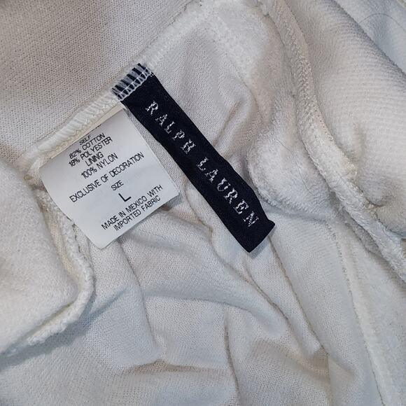 RALPH LAUREN sz L White Terry Cloth Halter Cover Up Dress Gold Pony - Picture 8 of 12